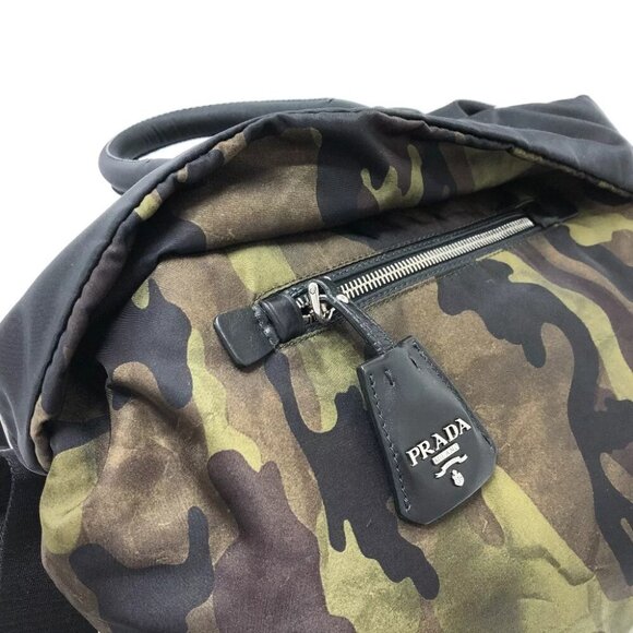 PRADA B1959 Camouflage 2WAY Shoulder Crossbody Bag Hand Bag khaki/SilverHardware - Picture 8 of 15